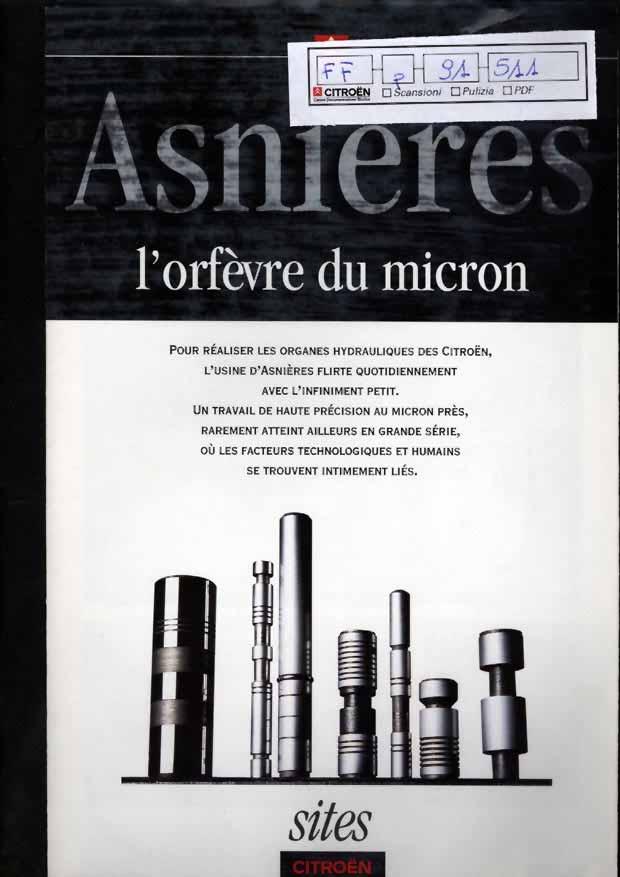 FF p 91 511 Brochure pieghevole "Asnières l'orfèvre du micron" sulla fabbrica che realizza le parti in alta precisione Brochure pieghevole "Asnières l'orfèvre du micron"