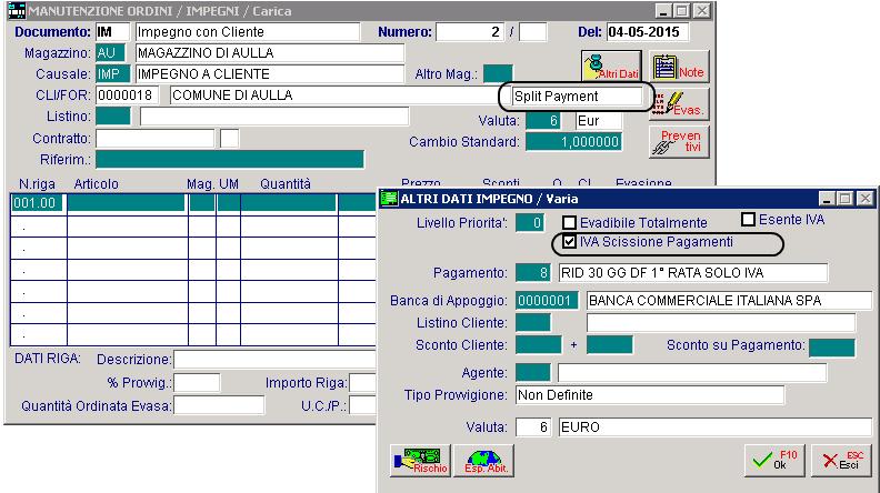 AD HOC WINDOWS DOCUMENTI SPLIT PAYMENT Come potete vedere dall immagine sotto riportata, nel bottone Altri Dati presente nella testata