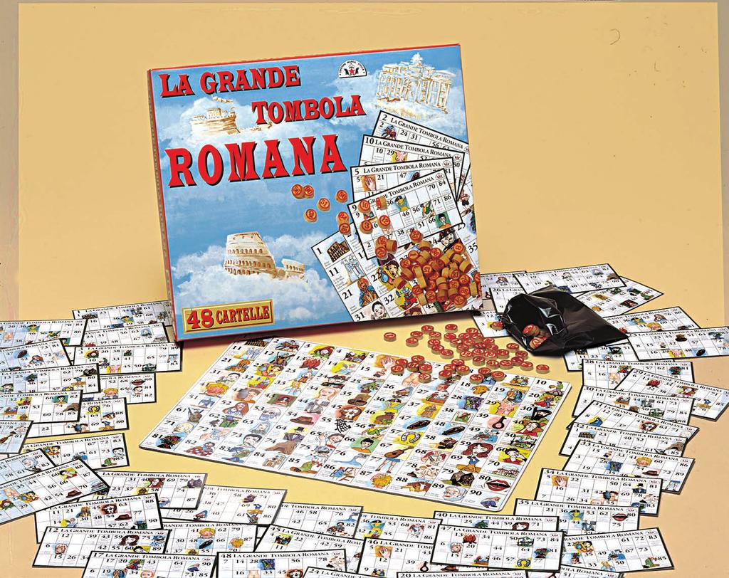 ART. 28 TOMBOLA ROMANA 48 cartelle in cartone Cartellone