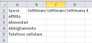 LAVORARE CON LE CELLE SELEZIONE DI CELLE Fare clic sulla cella da cui si vuole iniziare la selezione Premere il tasto sinistro del mouse e tenerlo premuto Trascinare la selezione fino al punto