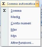 USO DELLE FUNZIONI DI BASE Una funzione è una formula predefinita identificata da una parola chiave seguita da una coppia di parentesi tonde; fra le parentesi si inseriscono gli argomenti, ovvero i