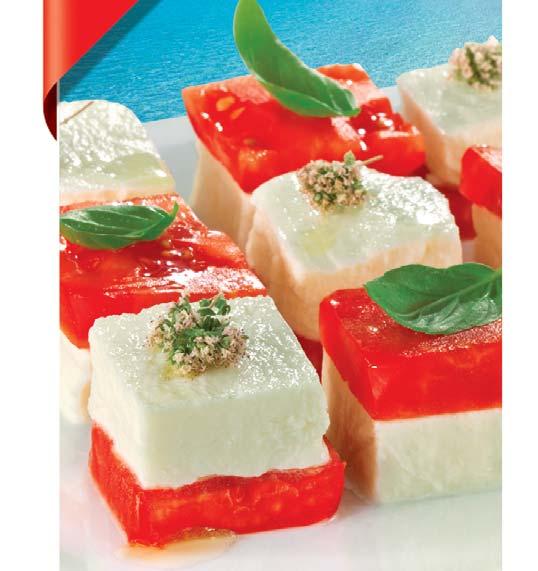 4 pomodori maturi, 4 Bocconcini  da 100