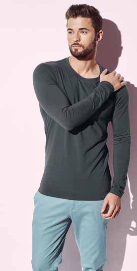 170 g/m 2 ST9720 Claire Long Sleeve T-shirt manica lunga, 95% cotone pettinato i- lato ad anelli, 5% elastane. Profondo collo a V.