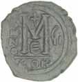 1,45) BB+ 60 1222 Tiberio II (578-582) Follis (Antiochia) - Busto diademato di fronte - R/ Grande M sormontata da croce tra anno e numerale - Sear 447 (AE g.