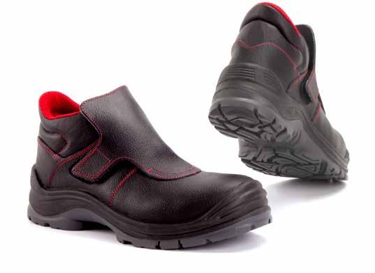 CALZATURE FOOTWEAR PLUS PLUS 1227 Plus made in Europe SCARPA ALTA WELD NERA TOMAIA: pelle grana Mina idrorepellente con collarino in alfaliscio FODERA: traspirante LAMINA: tessuto antiperforazione