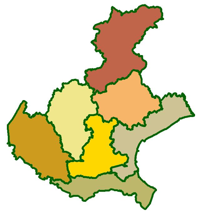 PERCENTUALE DI SIC E ZPS IN OGNI PROVINCIA Belluno: 54 % Vicenza: 18 % in azzurro i SIC in giallo