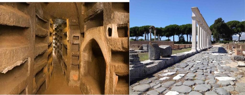 Sabato 29 settembre 2018 Via Appia Antica --- Catacombe --- Ostia Antica Ore 07,30 prima colazione in Hotel, Ore 08,30 partenza in pullman per la visita alla grandiosa Via Appia che collega Roma alla