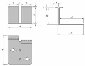 1.4 Accessori di complemento 1.4.1 Zanca di fissaggio per profilo unione esterno La zanca, realizzata in acciaio inox, è utilizzata per ancorare il sistema pannello/giunto alla struttura portante;