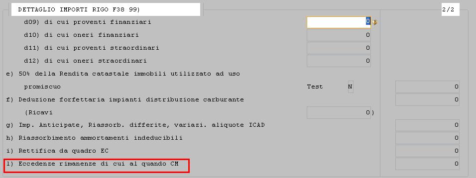 coadiuvanti % Titolare presenti nel quadro CM vengono riportati nei corrispettivi campi nel quadro RF o RG.