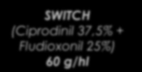 g/l) 100 ml/hl SWITCH (Ciprodinil 37,5% + Fludioxonil 25%) 60 g/hl CANTUS ( Boscalid
