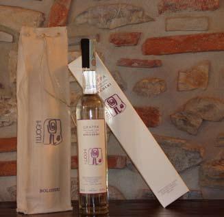 White Grappa and Reserve Grappa This distillate is obtained from pomace still soaked in wine left after the processing of our wines.