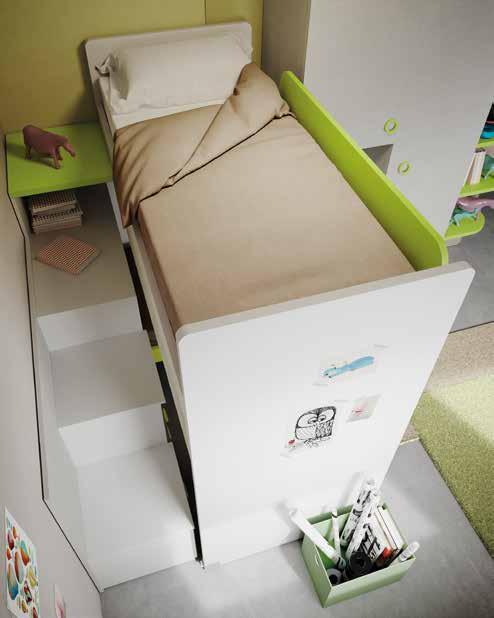 SALVASPAZIO 3 1 SPAZIO: 11m 2 4000 2800 Elementi: Letto soppalco Avantgarde Mini / Letto turca Paf / Maniglia T82 Items: Avantgarde Mini loft bed / Paf bed / T82 handle Finiture /