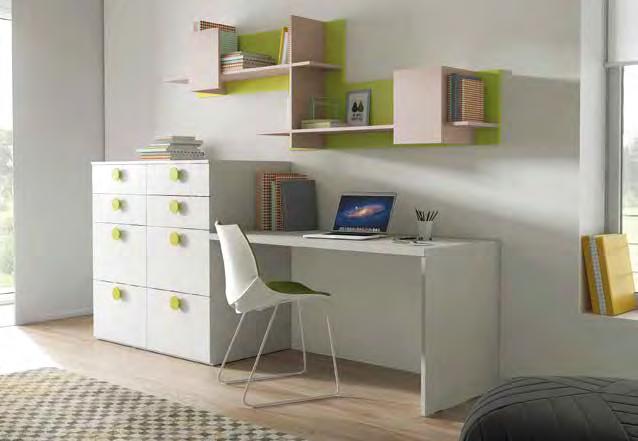 Study area near to box bases with drawers and filing cabinets 