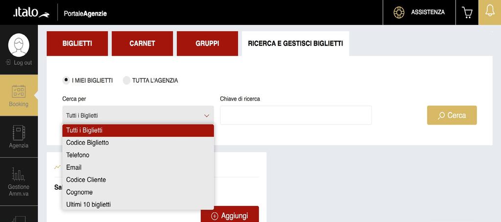 Ricerca e gestione biglietti 4.