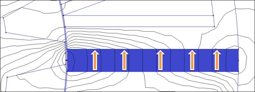 Figura 4.12: Linee di flusso dopo quattro quinti del periodo Figura 4.13: Linee di flusso dopo un periodo Dalle immagini 4.8, 4.9, 4.10, 4.11, 4.12, 4.