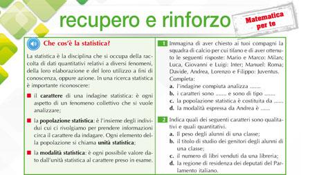 L attività per il recupero ed il rinforzo La struttura della rubrica per il recupero facilita il ripasso dei