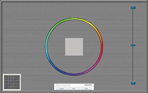 3. Ottimizzazione dell immagine Prima schermata della Calibratura Colore Menu Eco Power Il tasto Previous (Precedente) è disabilitato fino