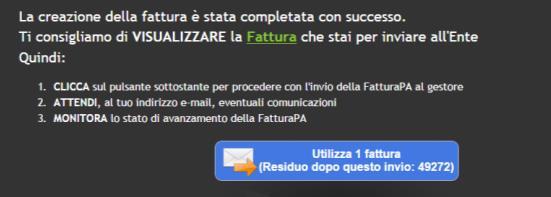 Se la fattura è corretta cliccate su Invia fattura.