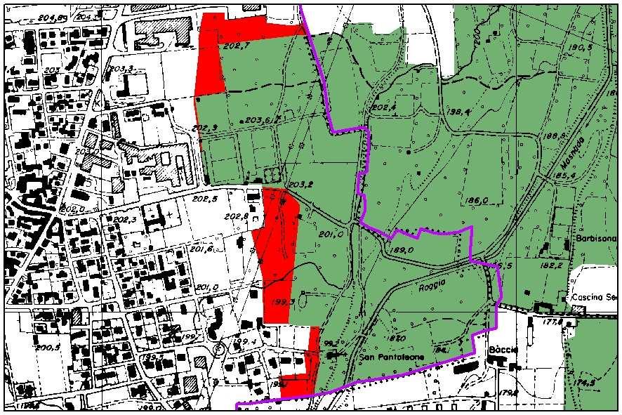 Zona EST Zona al confine con il Comune di Bonate Sotto Vengono inserite tre zone poste al margine orientale del territorio comunale di Madone al confine con il Comune di Bonate Sotto, già perimetrato