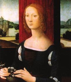 Forlì, Pinacoteca Civica. La dama dei gelsomini da identificare probabilmente con Caterina Sforza, dipinto di Lorenzo di Credi (ca.