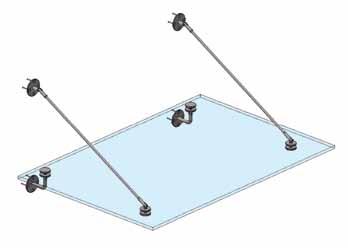 Pensiline Tradizionali Traditional Canopies pensilina 1 con due tiranti canopy 1 with two tension wires Ø 100 Vetro non incluso - Glass not included Profondità W Width W Composto da: Composing of: Ø