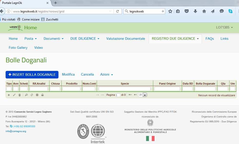 La registrazione della tua «Due Diligence» con l approvvigionamento 036 Le sanzioni previste: quadro di sintesi D.Lgs. 30 ottobre 2014 n.178, art.