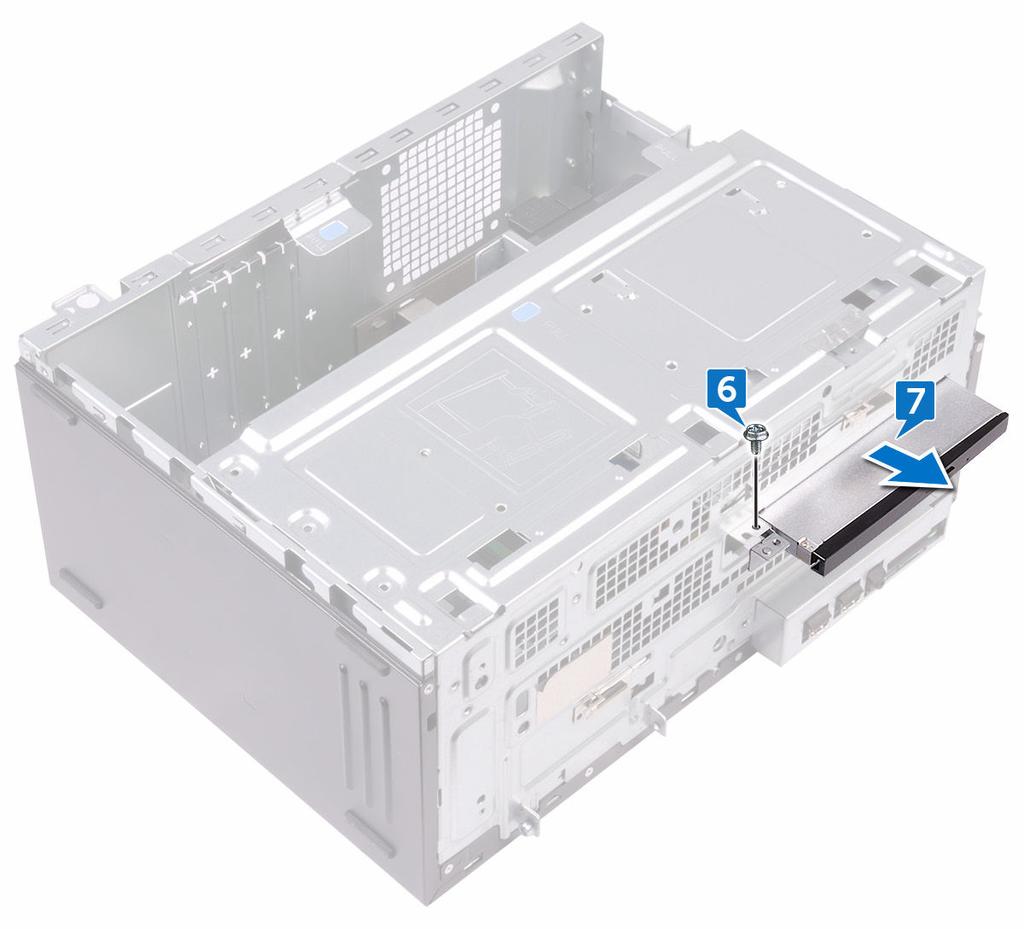 7 Gently slide the optical-drive assembly out of the optical-drive bay through the front of the