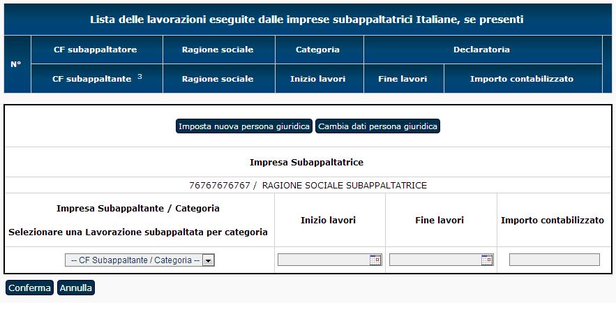 nella sezione. Se la ricerca non produce alcun risultato, l utente è invitato a inserire i dati dell impresa.