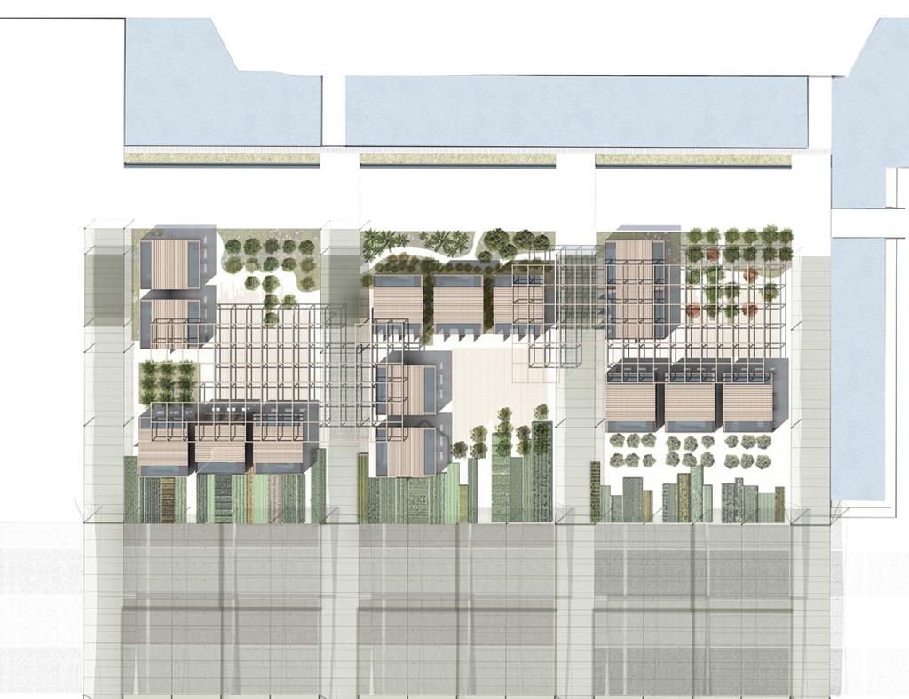 DEGLI SPAZI COLLETTIVI SITE PLAN OF THE CLUSTER IN THE CONTEXT