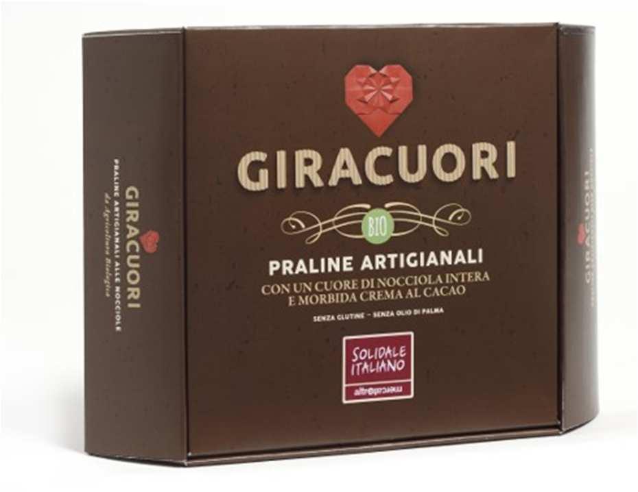 Trio Fondente - Bio Cioccolatini assortiti allo zenzero, mirtillo rosso e cocco - 130 g Giracuori - Bio Praline alle nocciole ricoperte - 168 g Cod. 1057 Peso: 130 g Prezzo 5,90 Cod.