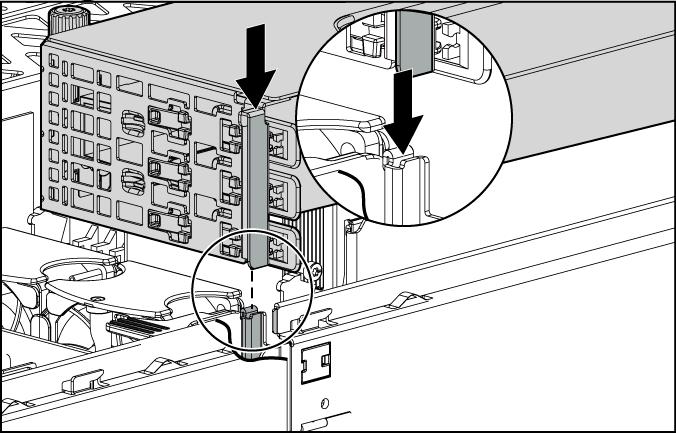 Installazione del telaio schede riser PCI ATTENZIONE: Per evitare danni al server o alle schede di espansione, spegnere il server e staccare tutti i cavi di alimentazione CA prima di rimuovere o