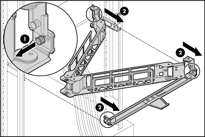 4. Rimuovere il braccio di supporto dei cavi. Funzionamento delle ventole hot-plug Il server supporta diverse velocità della ventola, in base ai requisiti.