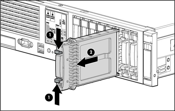 Installazione di un unità disco rigido SAS hot-plug 1.