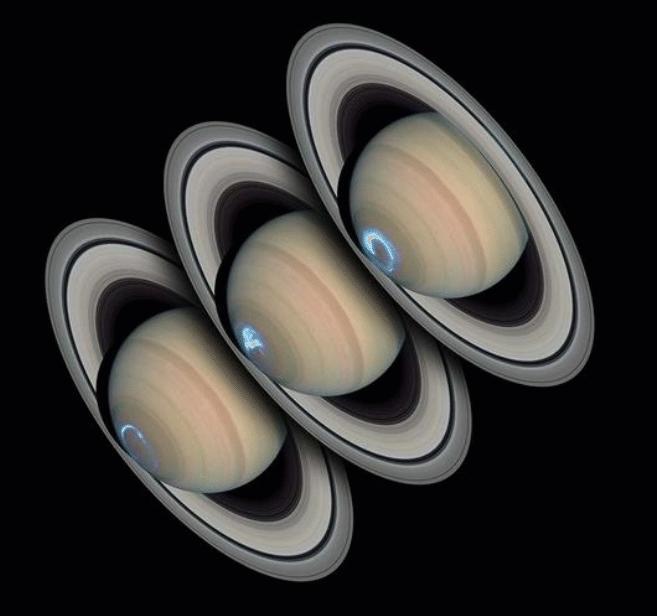 Aurore ai poli di Saturno Il telescopio spaziale HST ci
