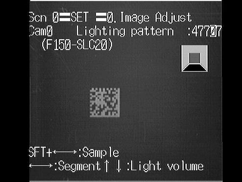 Il modello F150-SLC20 supporta anche l'illuminazione coassiale. L'operatore può selezionare il metodo di illuminazione più adatto per l'oggetto specifico.