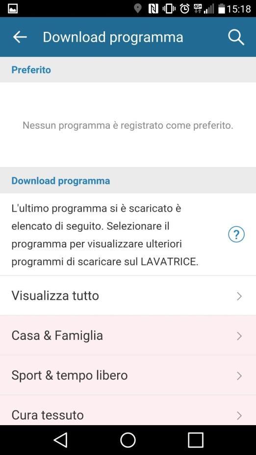 Impostazioni e download programmi Nel menù successivo è