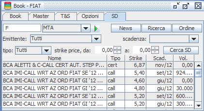 Finestra scheda SD Il tasto SEDEX (SD) permette di accedere immediatamente alla lista Sedex che contiene il titolo selezionato nel book, con la descrizione delle caratteristiche e delle quantità