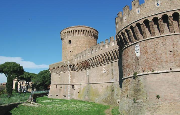 OSTIA ANTICA 71 Il Castello: Verso la fine del XV secolo, il Cardinale Giuliano della Rovere (futuro papa Giulio II) affidò la costruzione del Castello, per controllo e difesa del fiume, all