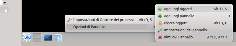 voce Aggiungi oggetti : Nei nuovi oggetti trovare il cambia desktop e posizionarlo sulla barra del menu di avvio.