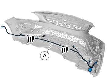 fascia del paraurti senza fissare il cavo.