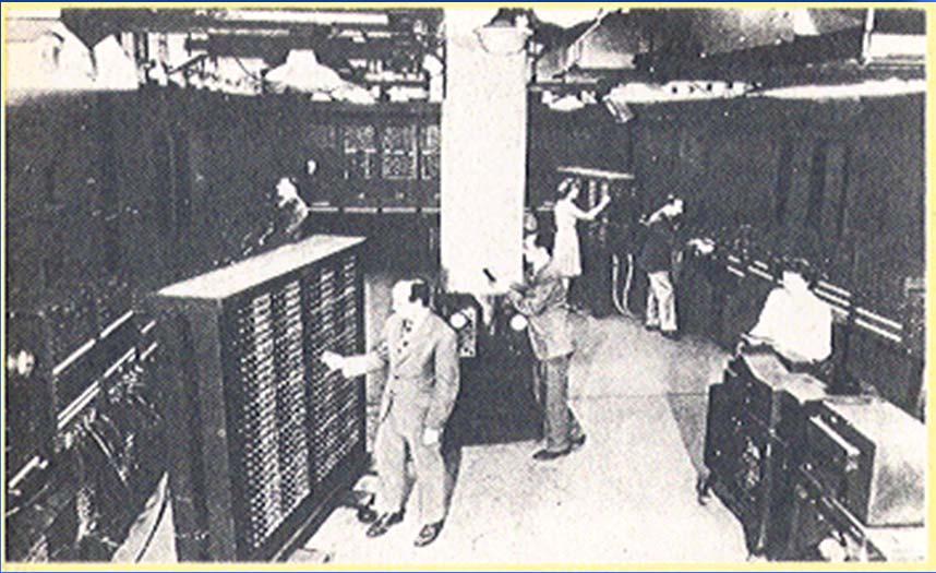 1948 - L IBM realizza il primo calcolatore della storia Mark I (19.000 valvole, consuma circa 200.000 watt 6 sec. per moltiplicare due numeri 15.3 sec.