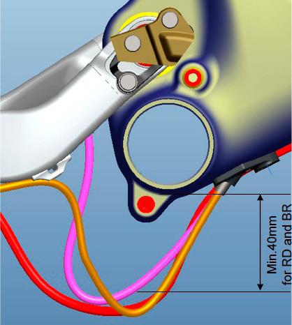 GUIDE TO FIX THE BRAKE CABLE Spingere i cavi attraverso la guida