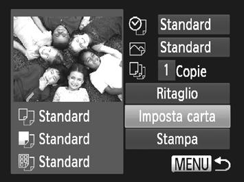 Stampa delle immagini Al termine, premere il pulsante m. Stampare l'immagine. Seguire la procedura indicata nel passo 7 a pag. 209 per stampare.