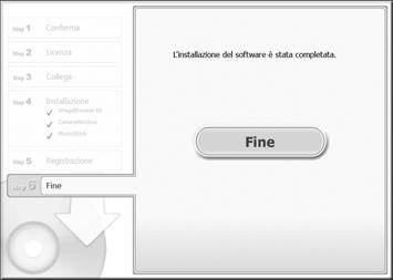 2) con l'orientamento mostrato, inserire completamente la spina nel terminale della fotocamera ( ). Inserire la spina più grande del cavo interfaccia nella porta USB del computer.