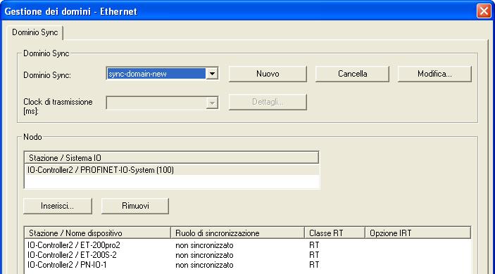 Engineering per PROFINET IO 5.4 Progettazione della comunicazione in tempo reale 6. Salvare le impostazioni e chiudere la finestra di dialogo "Stazione / Inserisci sistema IO" con "OK".