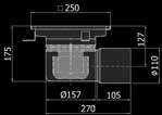 /pezzo Q QScarico DN 70 telaio 250 x 250 mm telaio con sostegno 3,2 416536 342.