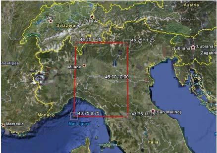 Materiali e metodi d analisi Area d interesse: i dati sono stati estratti con