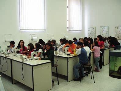 Approccio metodologico allo studio dell ambiente marino sul campo e con l utilizzo di videoproiezioni Fig. 1: Studenti delle medie allo stereomicroscopio.