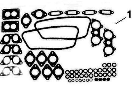 TESTATA - VALVOLE - CILINDRI - PISTONI 1 Kit guarnizioni motore (smeriglio) 2 Kit guarnizioni motore (basamento) 3 Paraolio valvole 5 Dado testa 6 Semiconi valvole SET SMERIGLIO 7 Bicchierino valvole