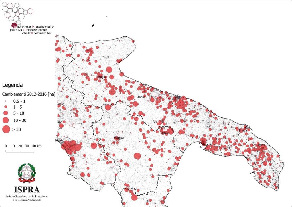 Consumo di suolo in Puglia: